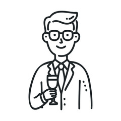 Obraz premium Elegant gentleman holding a glass at a formal celebration event