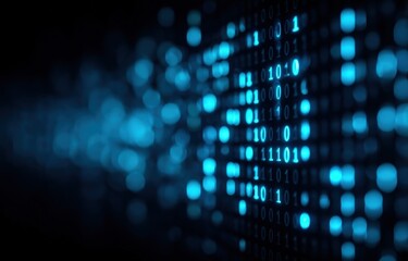 Abstract Binary Code Background: Futuristic Data Stream Visualization for Technology and Innovation Projects