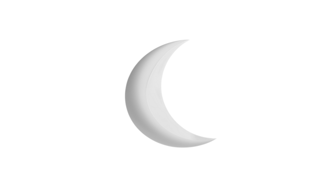 Stunning crescent moon with subtle gradient glow, perfect for celestial themes and nighttime visuals, adding cosmic beauty to any project.
