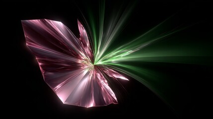 Abstract Geometric Design With Pink And Green Burst