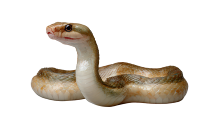 Detailed Close-Up of a Colorful Rebg Snake with Glossy Skin Isolated on Black Background