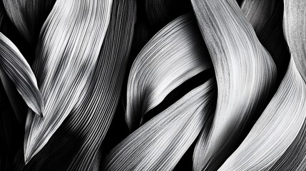 Abstract organic black and white patterns with soft flowing lines and textures creates a stunning visual effect