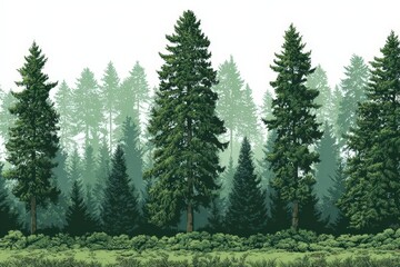 Pixel Art Forest Landscape Background