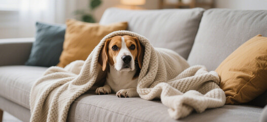dog lying on the couch
