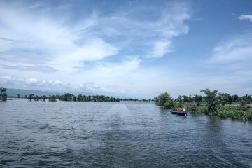 The beautiful river in the village