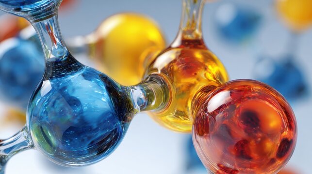 colorful glass molecule model