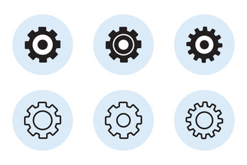 Gear wheel icon set. Gear vector icons. Gear icon set. Settings, configuration concept icons. Gear settings. Cogwheel icon collection. Vector EPS 10