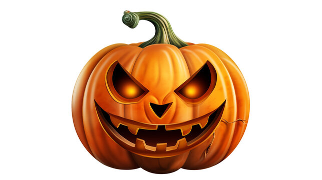 Eerily glowing Jack-o'-lantern with menacing grin for Halloween spooky season designs, add a touch of frightful fun to your projects with this classic symbol