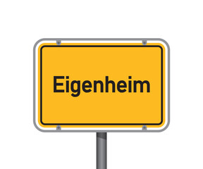 yellow traffic sign with german words home isolated vector illustration