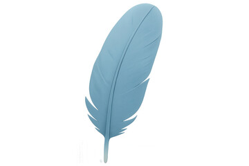 3d rendering of a light blue feather floating on a transparent background, perfect for graphic design projects