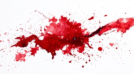 Vivid Abstract Blood Stains and Splashes Isolated on White Background