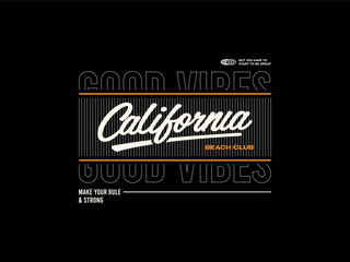 California beach club text with retro typography design, summer style