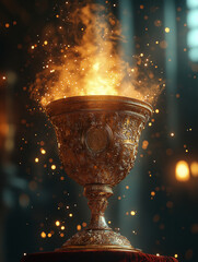 Golden Chalice with Red Velvet Lining