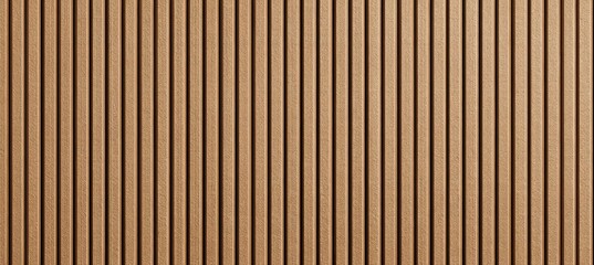Close-up view of a light brown wooden slatted wall