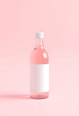 Minimal Pink Wine Bottle Mockup
