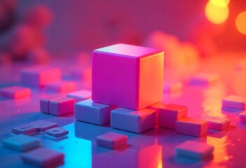 Vibrant abstract data visualization with geometric shapes, ideal for modern analytics, business presentations, corporate infographics, technology concepts, and professional digital design templates.