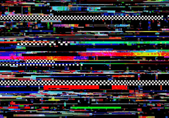Fototapeta premium Digital Glitch Effect with Colorful Static Lines noise