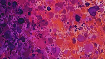 Abstract digital illustration of overlapping, textured orbs in shades of purple, red, and gray.