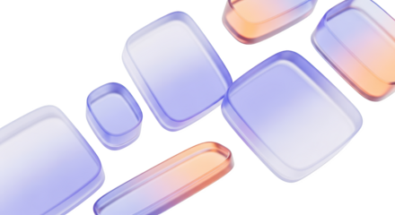 Softly rounded translucent geometric shapes with gradient color transitions isolate Abstract Background