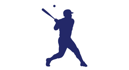 Baseball batter silhouette swinging at a high pitch with focused intensity