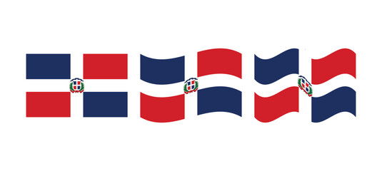 Dominican Republic flag waving flat design vector illustration