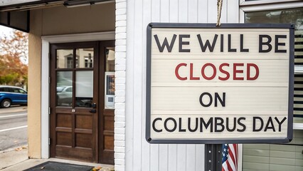 Obraz premium Columbus Day Office Closure Notice on Desk Calendar – October 10 Business Announcement