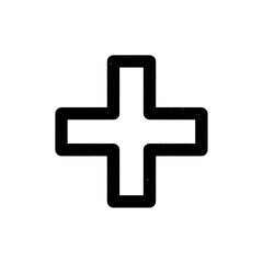 Obraz premium Bold Black Cross Symbol on Olive Green Background