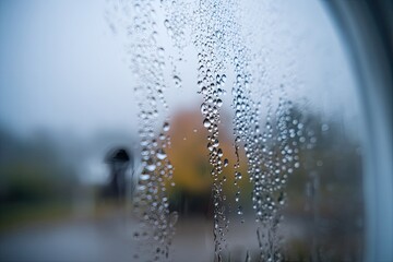 Raindrops on a misty window