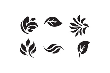 Fototapeta premium set of green leaves vector illustration
