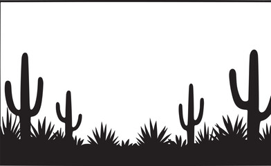 Obraz premium Cactus Desert Landscape Silhouette