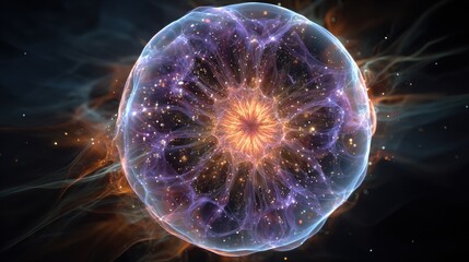 Obraz premium glowing energy sphere cosmic art