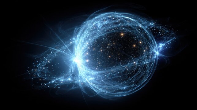 glowing blue energy sphere cosmos