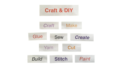 Craft and DIY Word Cloud PNG ‚Äì Handmade Paper Cutout for Creative Projects