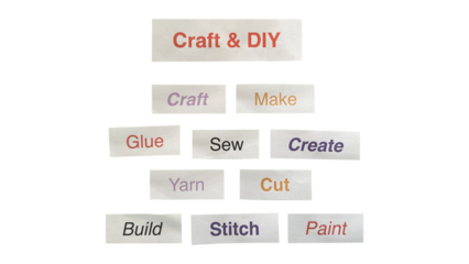 Craft and DIY Word Cloud PNG ‚Äì Handmade Paper Cutout for Creative Projects