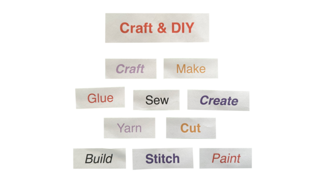 Craft and DIY Word Cloud PNG ‚Äì Handmade Paper Cutout for Creative Projects