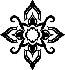 Arabic Oriental Floral Vector Elements – Traditional Black Arabesque Icons Ornament