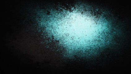 Dark background with teal-blue, textured splatter