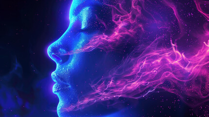 woman's face made with fire