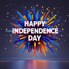 Happy Independence Day Pixel Burst

