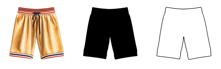 PNG the clothing is black with gold pants and red legs with a transparent background