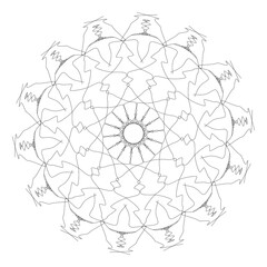 Black and white graphic style flower petal line art, fabric screen print, tile screen print