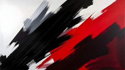 abstract brushstrokes red black white paint