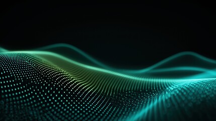 Dynamic Digital Wave Visualization with Neon Lights and Dot Matrix Effect