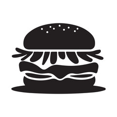  hamburger silhouette vector. illustration EPS 10.
