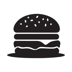 Delicious hamburger silhouette vector, fast food icon. vector illustration EPS 10.