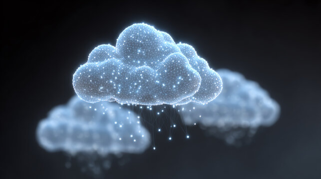 A digital illustration of rain clouds creating a serene and atmospheric backdrop. Perfect for nature and weather themes.