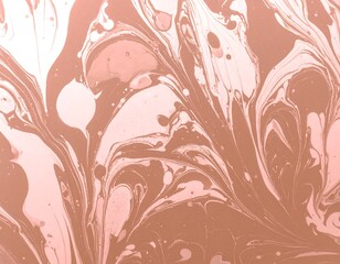 Abstract swirling marbled design in rose gold tones