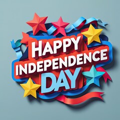 Happy Independence Day Layered Paper Cutout

