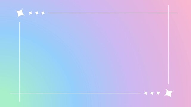 Simple and cute star frame	 gradation background