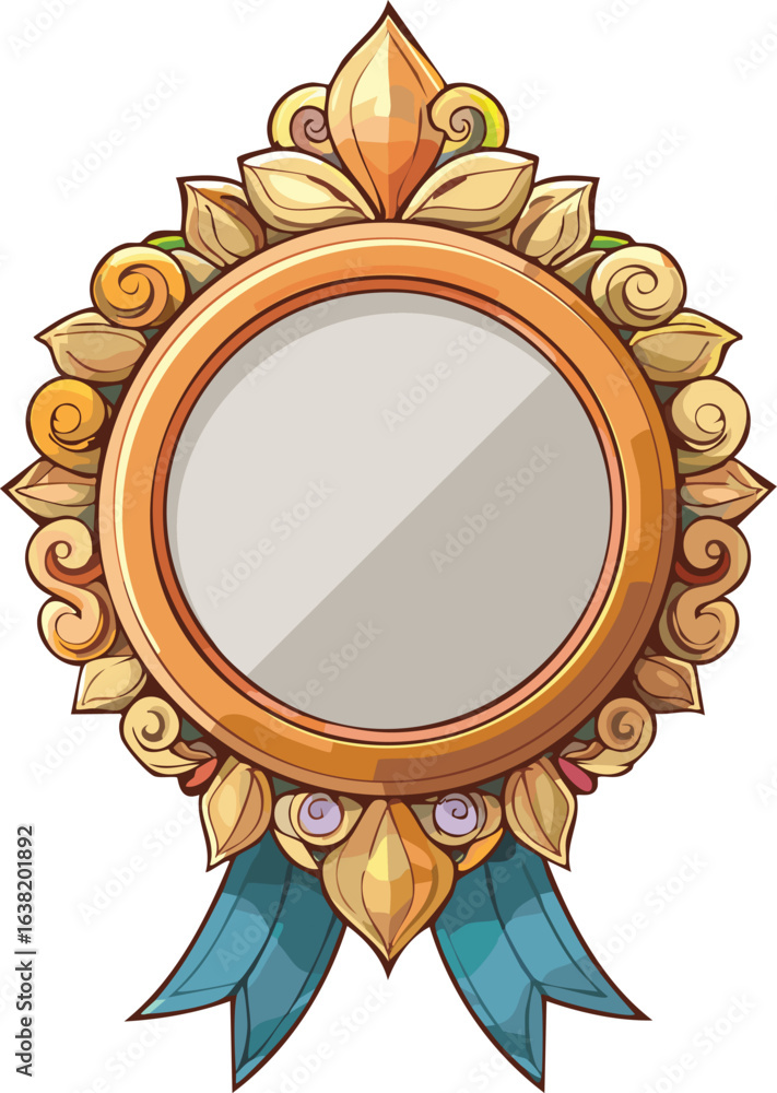 Poster round badge frame with customizable center space vector